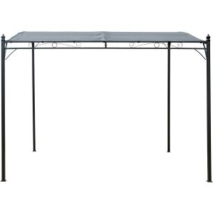 Pérgola metálica inclinada adosada - 3 x 2,5 m - gris