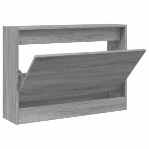 vidaXL zapatero de madera de ingeniería gris sonoma 80x21x57 cm