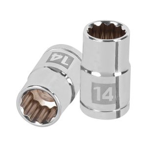 Llave vaso bihexagonal, cuadro 1/2" - 14 mm