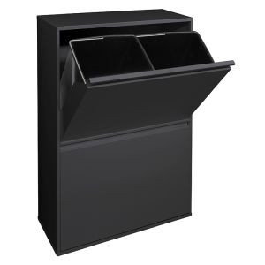 Arregui basic cr606-b cubo de basura y reciclaje de acero 4 x 17 l (68 l)