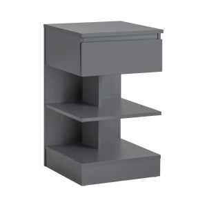 Sobuy mesita de noche fbt49-hg con 1 cajón y 2 estantes gris