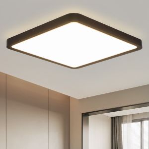 Nettlife lámpara de techo LED plana para dormitorio negro 23cm dormitorio