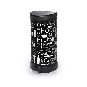 Curver cubo de basura con pedal 40l, decorado cocina, tapa y aro para bolsa