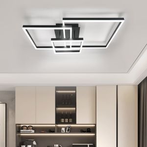 Nettlife plafon  de techo LED plafon  de sala de estar regulable negra con