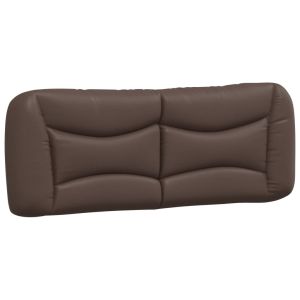 vidaXL cabecero de cama acolchado cuero sintético marrón 140 cm
