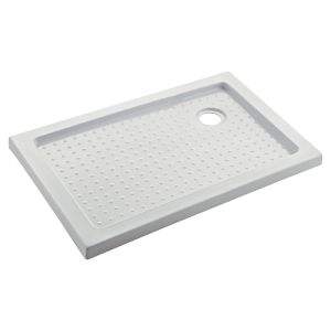 Ondee - plato de ducha yqua  - antideslizante  - blanco - 70x90cm