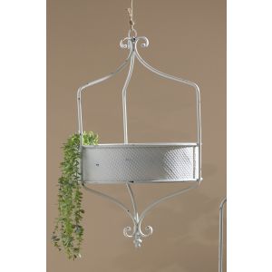 Macetero coLGante metal decap. Blanco 47d cms. 47dx79 cms