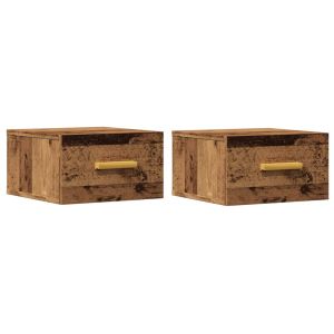 Casa lúmina - set  de 2 mesita de noche madera madeira  35 x 35 x 20 cm