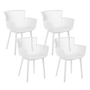 Conjunto de 4 sillas de jardín pesaro blanco