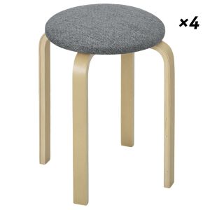 Taburetes apilable 40x40x45 cm madera contrachapada de abedul color gris