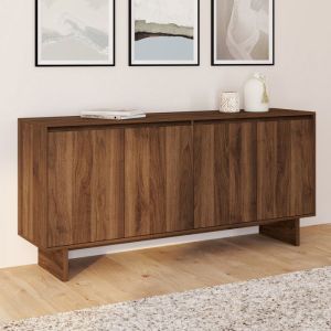 Buffet id market 4 puertas 160 cm moderno efecto madera de nogal