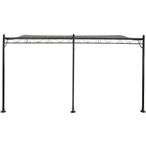 Pérgola adosada de metal - 3 x 4 m - gris