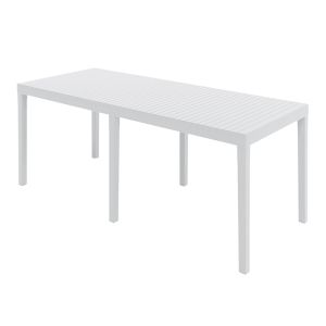 Mesa de jardín extensible de plástico indo blanca 150-220×90×72 cm