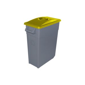 Denox - contenedor de basura denox  65,  | 65 l - tapa cerrada - amarillo