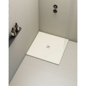 Plato de ducha poalgi - 90x90 cm - marfil - extraplano, antideslizante