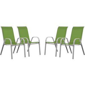 Juego de 4 sillas jardín textileno "cordoba" - phoenix - verde