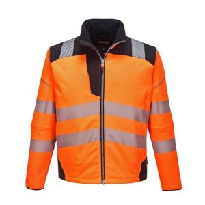 Chaqueta de lluvia softshell de alta visibilidad portwest vision - naranja