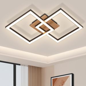 Nettlife lámpara de techo LED madera negra 3000k blanco cálido diseño