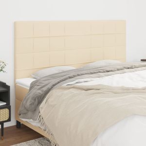 Cabeceros 4 unidades de tela color crema 100x5x78/88 cm eerf6546