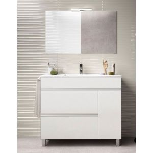 Mueble de baño caprera, lavabo y espejo 60x45cm blanco