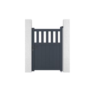 Pack puerta aluminio santis 1m a.140cm gris + 2 postes a.166cm 15x15
