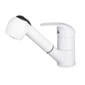 Grifo de fregadero blanco con rociador pola