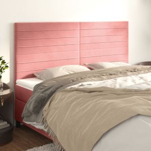 Cabeceros 4 unidades de terciopelo rosa 90x5x78/88 cm eso7121