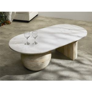 Mesa centro sextans mango con sobre marmol 120x60x36 cms. 120x60x36 cms