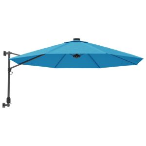 vidaXL sombrilla de pared azul mar 290 cm