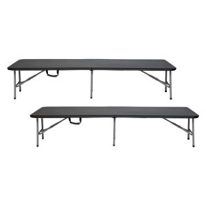 Pack 2 bancos plegables catering negro 180x30x43cm 7house