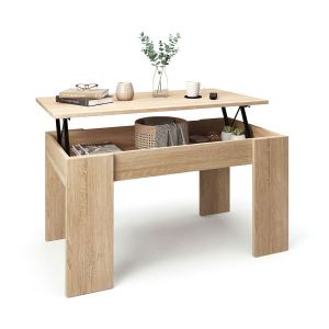 Mesa de centro elevable con almacenaje 90x43-53 cm norak roble canadian