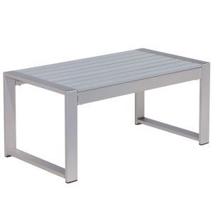 Mesa de centro de jardín salerno 90 cm 50 cm metal gris claro