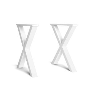 Soporte en x, madera maciza, blanco lacado