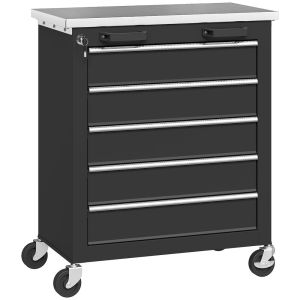 Carro de herramienta 65.5x34.5x76 cm acero, acero inoxidable Homcom