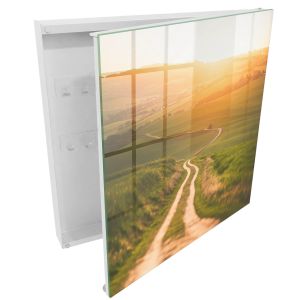 Caja de llaves 30x30x5 paisaje pintoresco, apertura derecha blanca