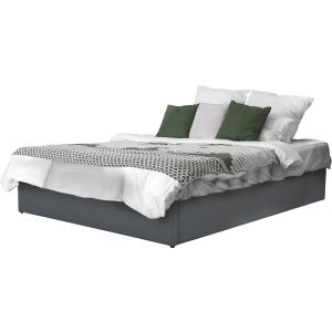 Cama doble de PVC con box "ava" - 140 x 190 cm - gris