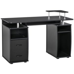 Mesa de ordenador melamina 120x55x85 cm homcom, oficina - escritorios