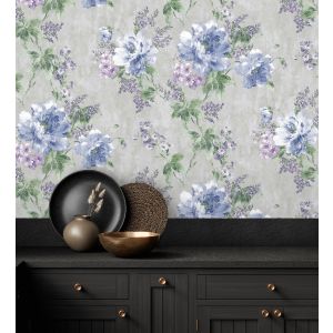 Papel pintado gaulan  de flores inglesas pintadas al óleo con 10.6m²