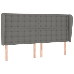 vidaXL cabecero con orejas de tela gris oscuro 183x23x118/128 cm