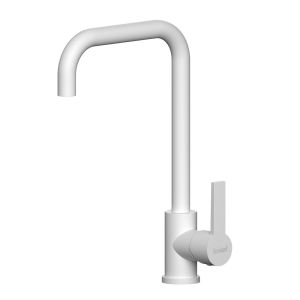 Kibath grifo cocina monomando sou acabado blanco mate fabricado en latón