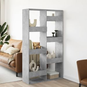 Librerías madera gris hormigón 100x33x175 cm