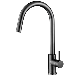 Valaz grifo de cocina gun metal monomando extraíble