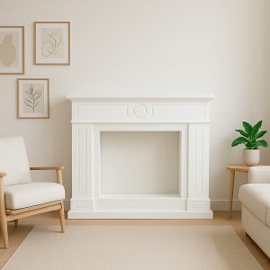 Marco chimenea mdf sined blanco lipari white para insertable electrico volc