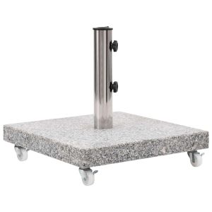 vidaXL base de sombrilla cuadrada de granito gris 30 kg