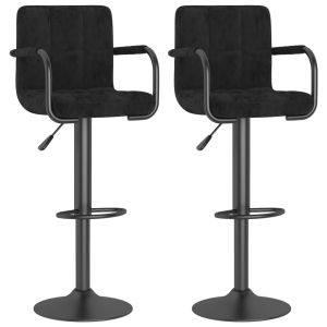 vidaXL taburetes de cocina 2 unidades terciopelo negro