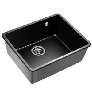 Fregadero infiniton disfrutar50.40qz, ancho 54 cm, granito, negro mate