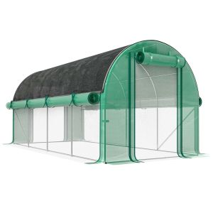 Invernadero de túnel 447x200x198 cm pe, acero galvanizado color verde