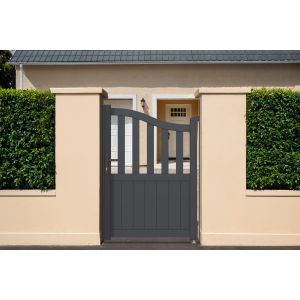 Puerta peatonal meije 1 m h140 aluminio gris