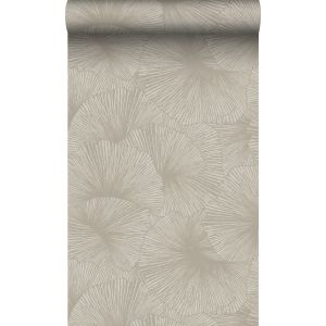 Origin papel pintado diseño 3d hojas gris pardo 53 cm x 10.05 m