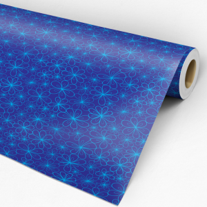Papel pintado florales en fondo azul oscuro 60cm por 300cm